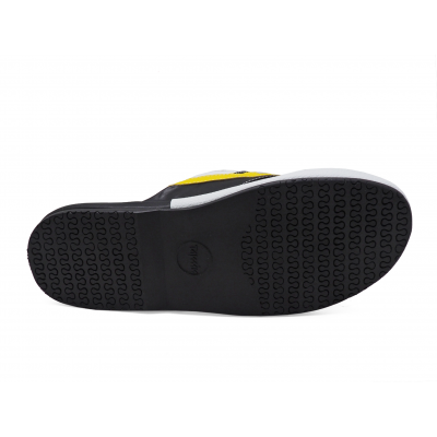 Men Sandals SKF-39 Black-White-Yellow Microfiber Leather